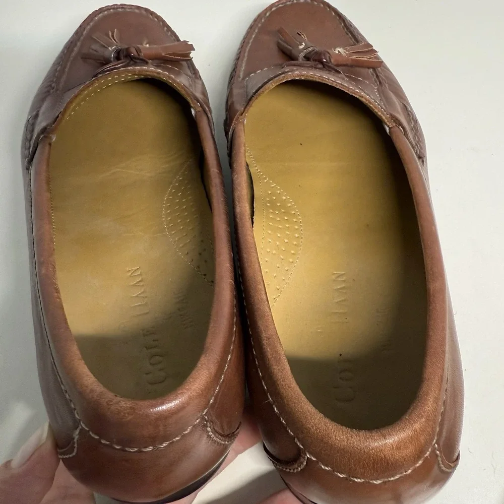 Cole Haan Air C06982 Brown Leather Tassel Loafers Classic Men's Size 8,5 W